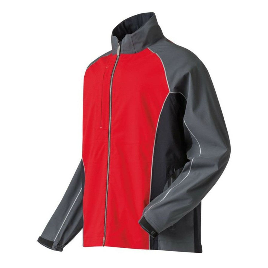 Apparel * | Footjoy Dryjoys Select Rain Jacket Red Silver Black