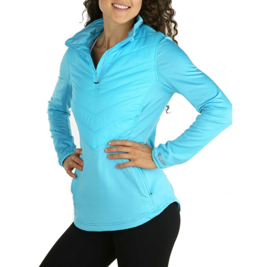 Apparel * | Straight Down Women'S Cascade Quarter Zip Azul