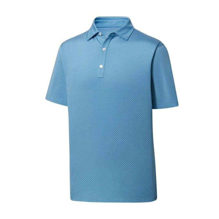 Apparel * | Footjoy Lisle Diamond Dot Print Self Collar Polo