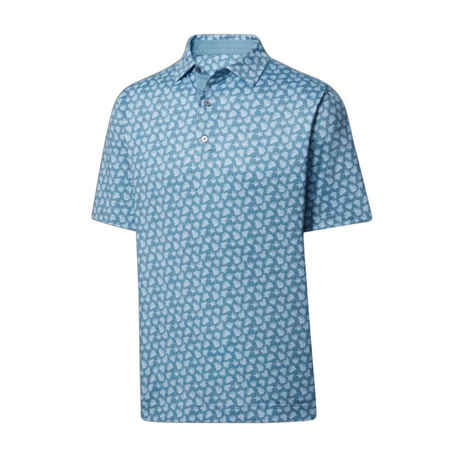 Apparel * | Footjoy Lisle Shadow Palm Print Self Collar Polo