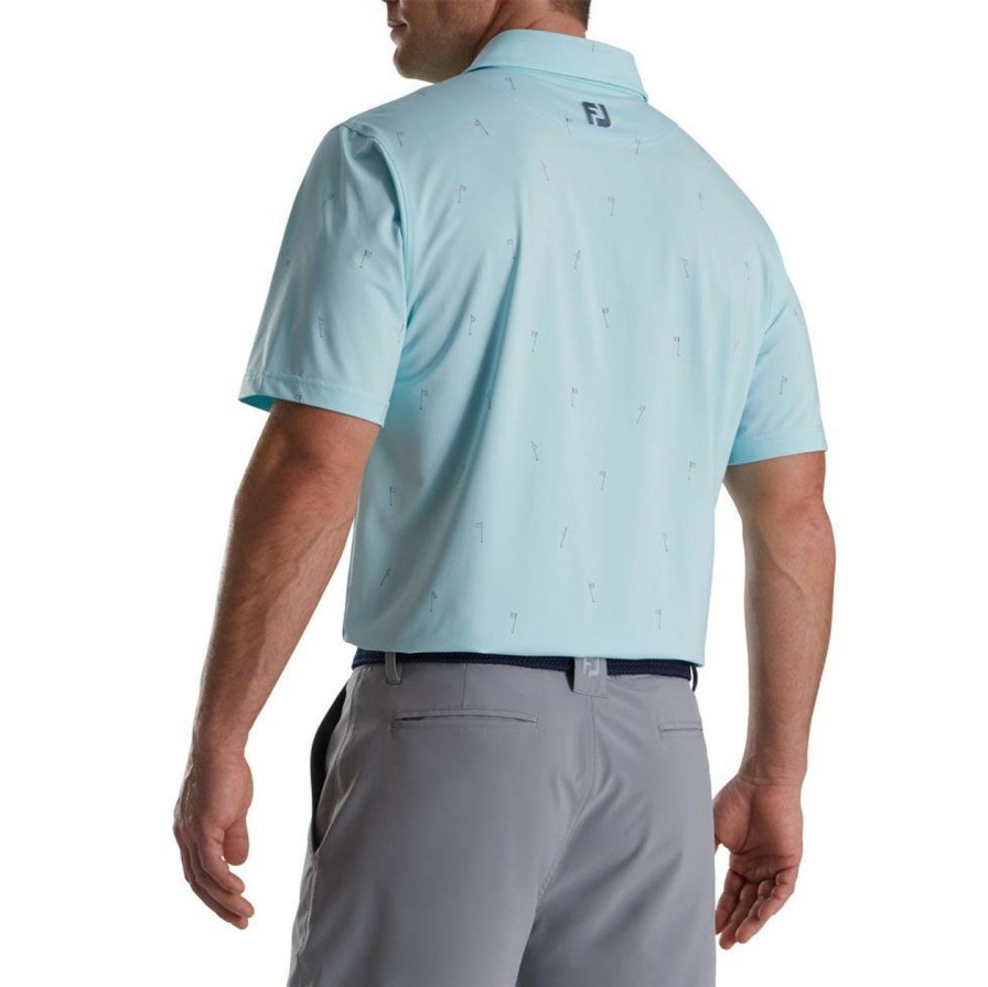 Apparel * | Footjoy 18 Holes Print Lisle Self Collar Polo