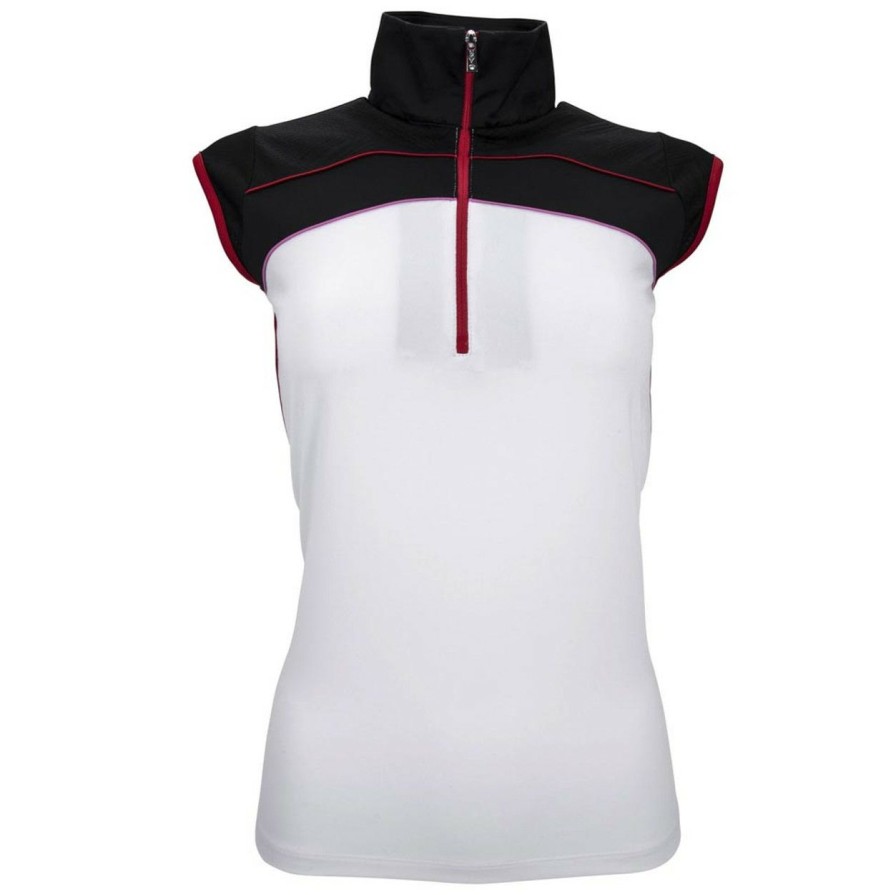 Apparel * | Nancy Lopez Kiss Sleeveless Polo White Cherry