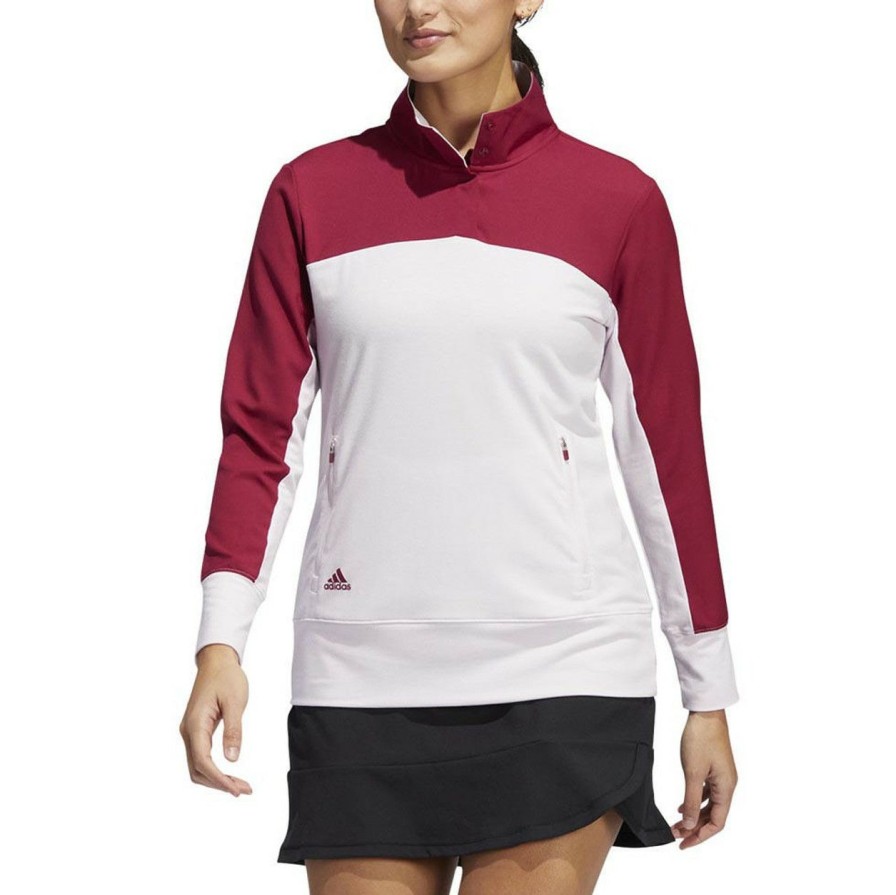 Apparel * | Adidas Women'S Colorblock Quarter Snap Jacket