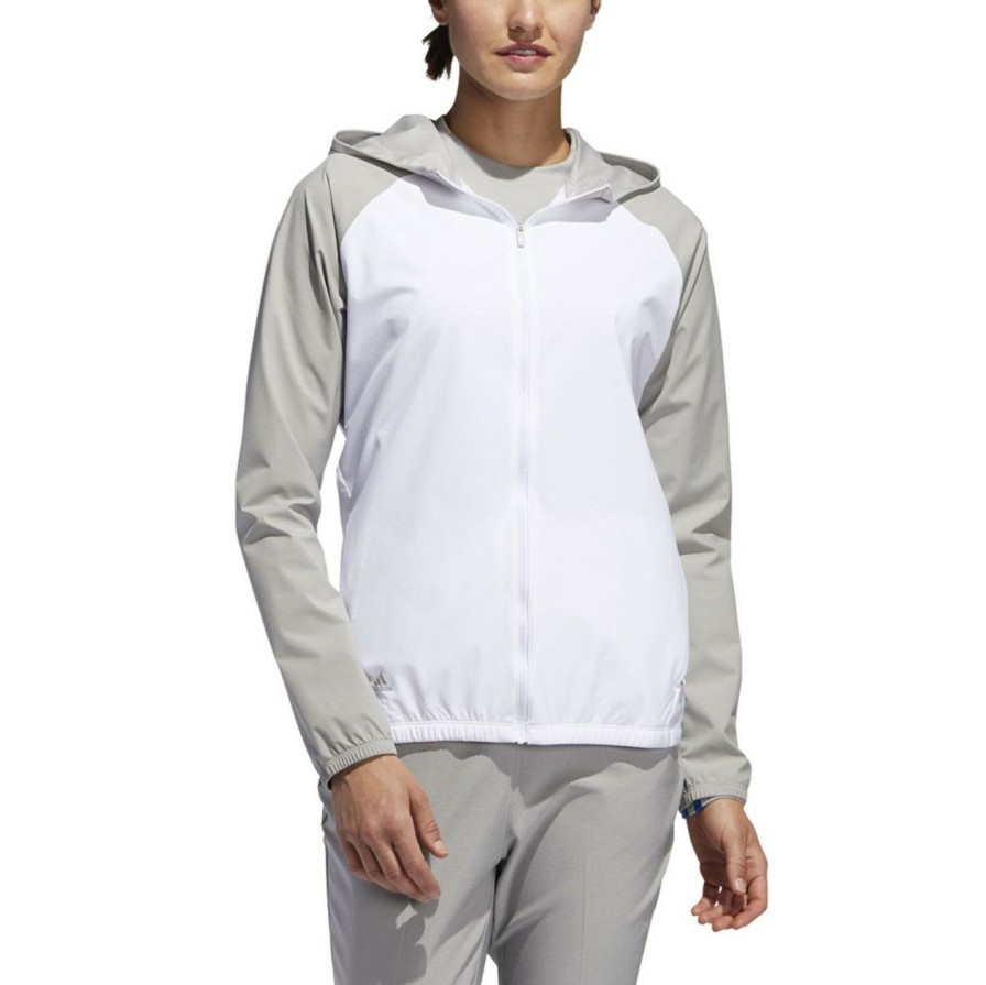 Apparel * | Adidas Women'S Climastorm Jacket White Solid Grey