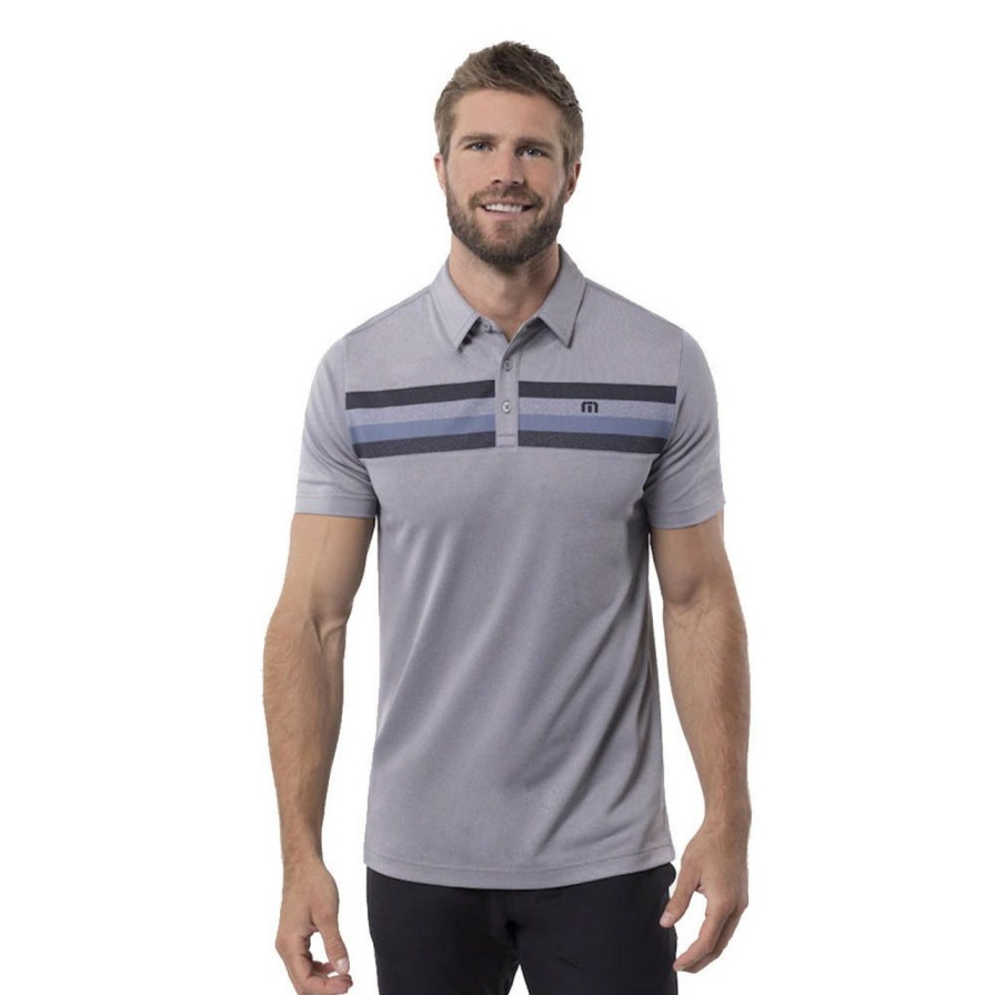 Apparel * | Travis Mathew Private Dock Polo Heather Medium Grey