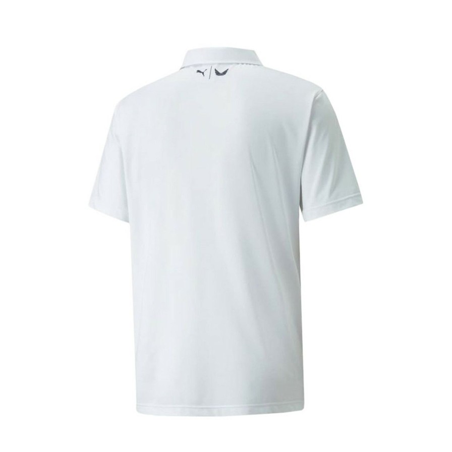 Apparel * | Puma Volition Paisley Stripe Polo White Ski Patrol