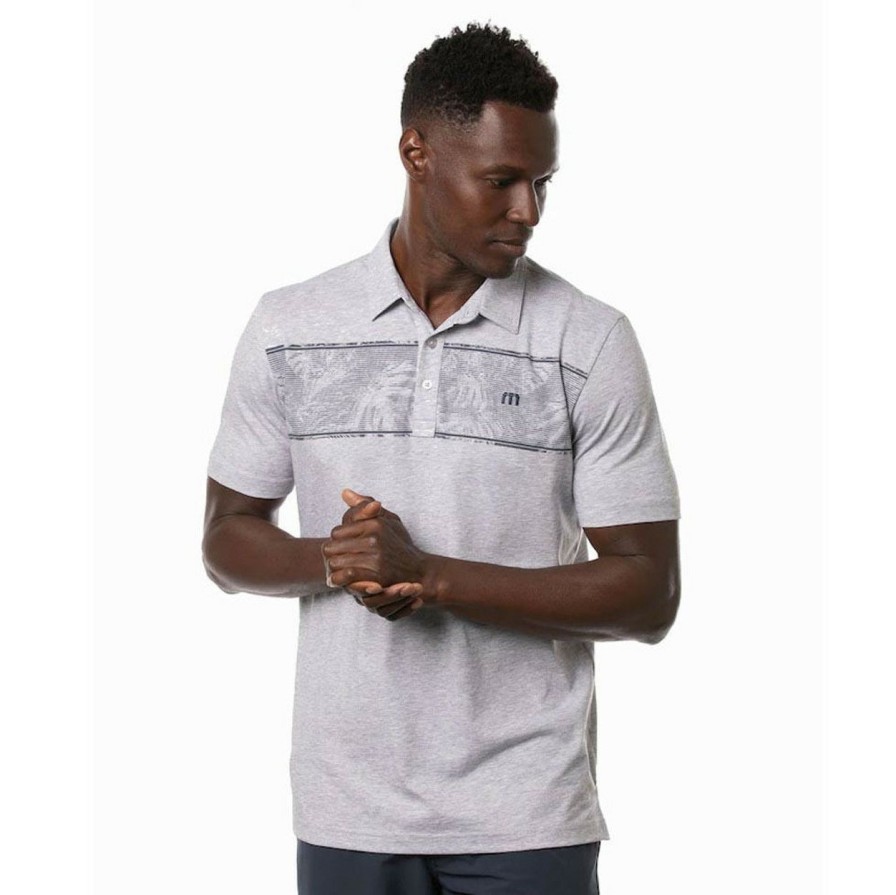 Apparel * | Travis Mathew Make Camp Polo Heather Light Grey