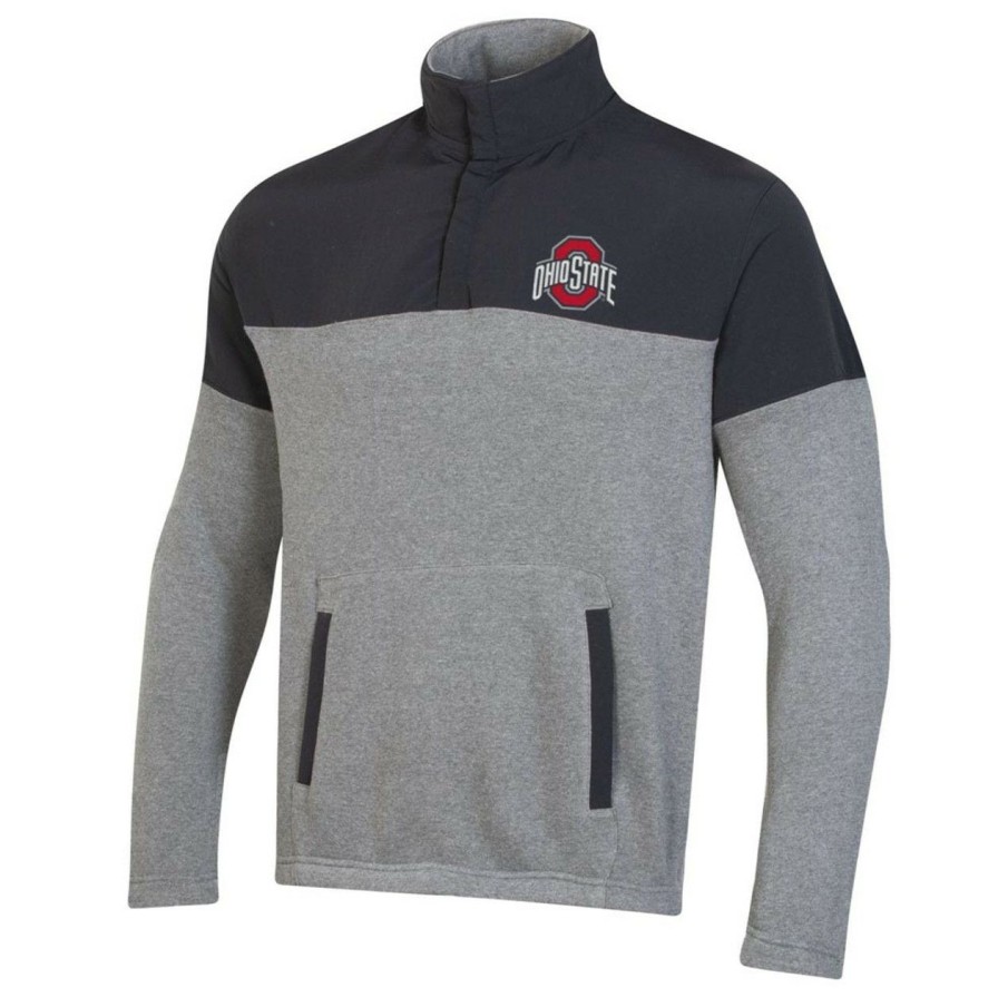 Apparel * | Gear For Sports Ncaa Big Cotton Snap Placket Ohio State University Charcoal Granite Heather