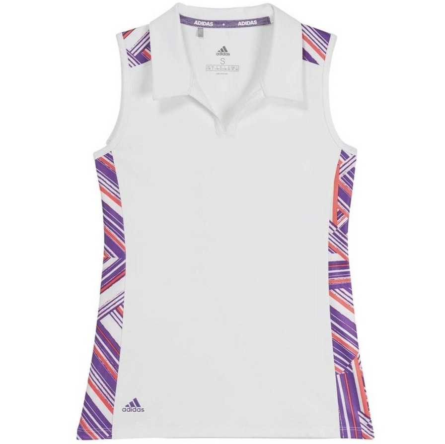 Apparel * | Adidas Junior Girls Novelty Polo White Active Purple