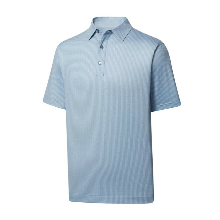 Apparel * | Footjoy Lisle Zigzag Print Self Collar Polo