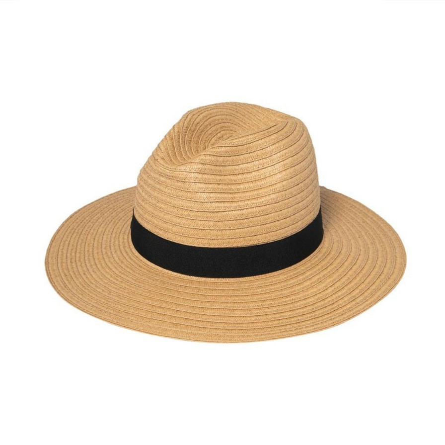 Apparel * | San Diego Hat Company Women'S Braided Fedora With Bow Band Tobacco