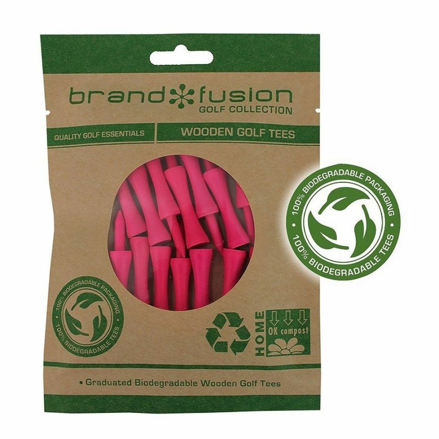 Golf Accessories * | Brand Fusion 57Mm Graduated Bio Wooden Golf Tees 15 Pack