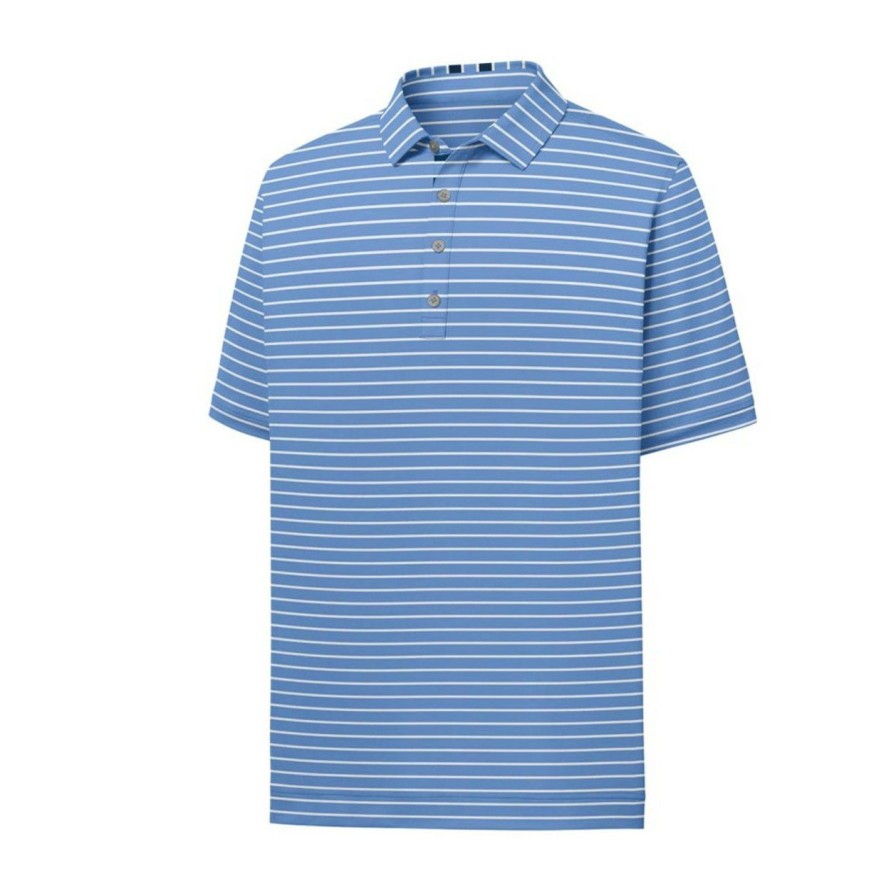 Apparel * | Footjoy Pique Mixed Stripe Self Collar Polo