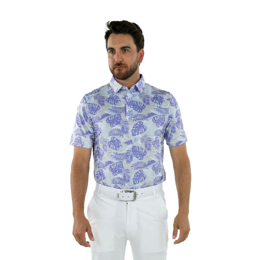 Apparel * | Straight Down Tropics Golf Polo Periwinkle