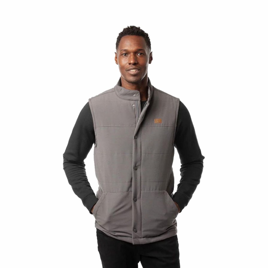 Apparel * | Travis Mathew Snowbody Better Vest Grey Pinstripe