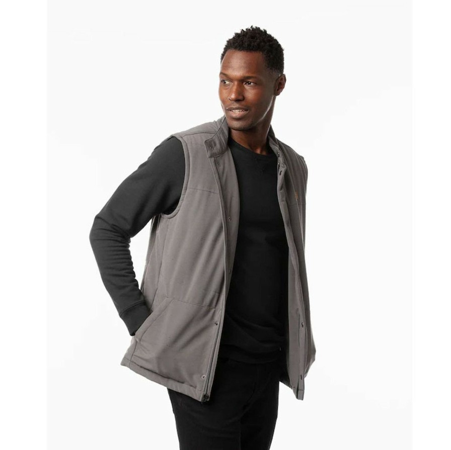 Apparel * | Travis Mathew Snowbody Better Vest Grey Pinstripe