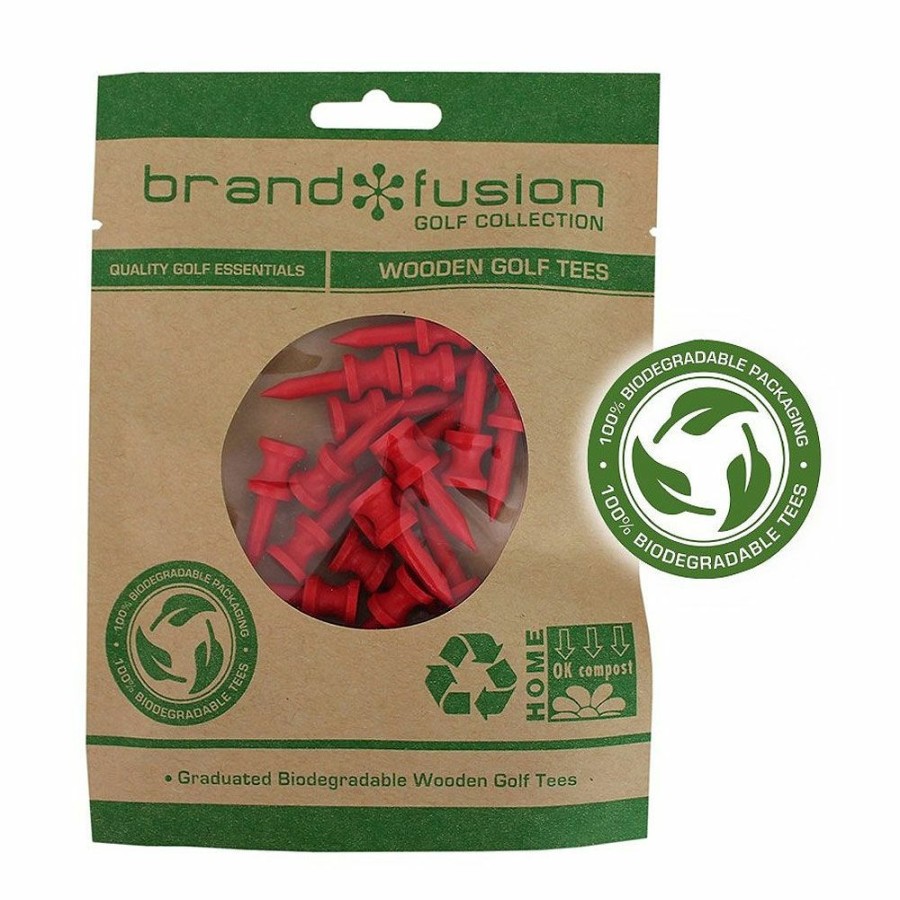 Golf Accessories * | Brand Fusion 31Mm Graduated Bio Wooden Golf Tees 20 Pack