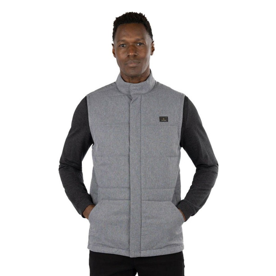 Apparel * | Travis Mathew Heated Negotiations Vest Heather Dark Grey