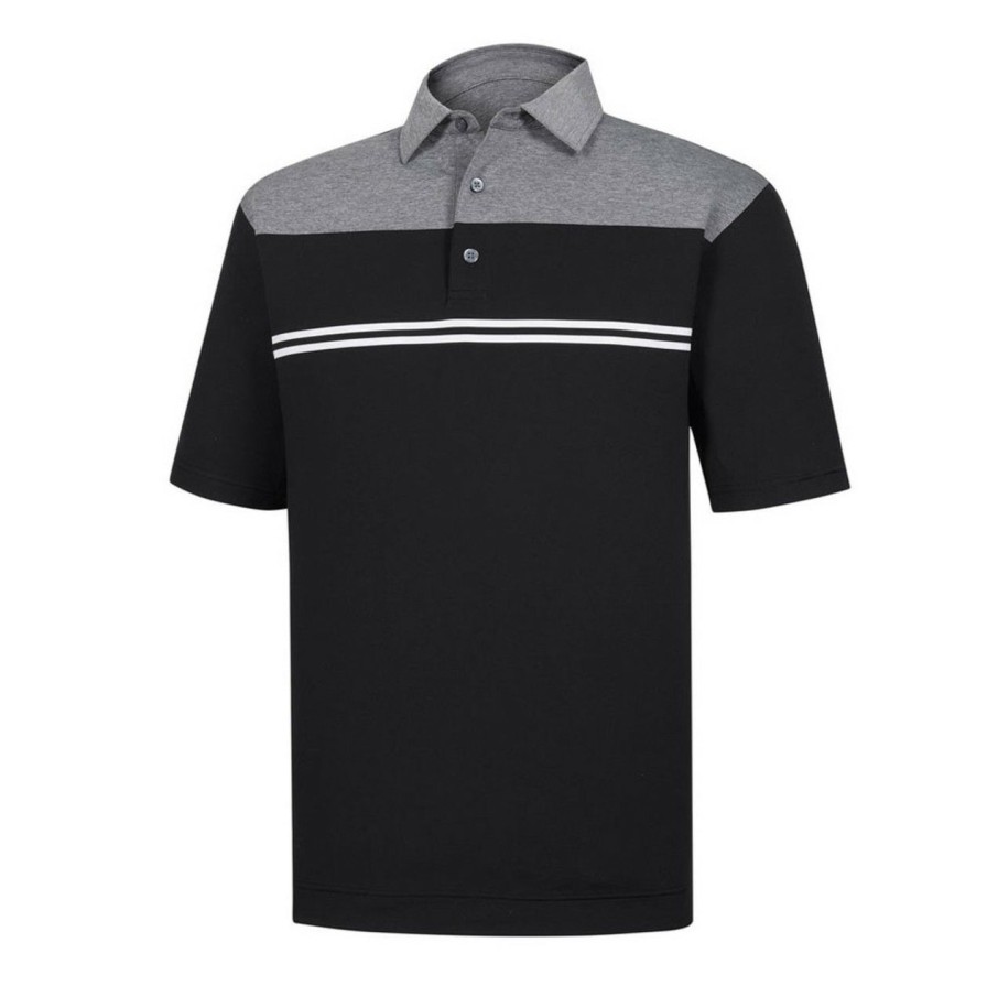 Apparel * | Footjoy Heather Color Block Lisle Self Collar Polo