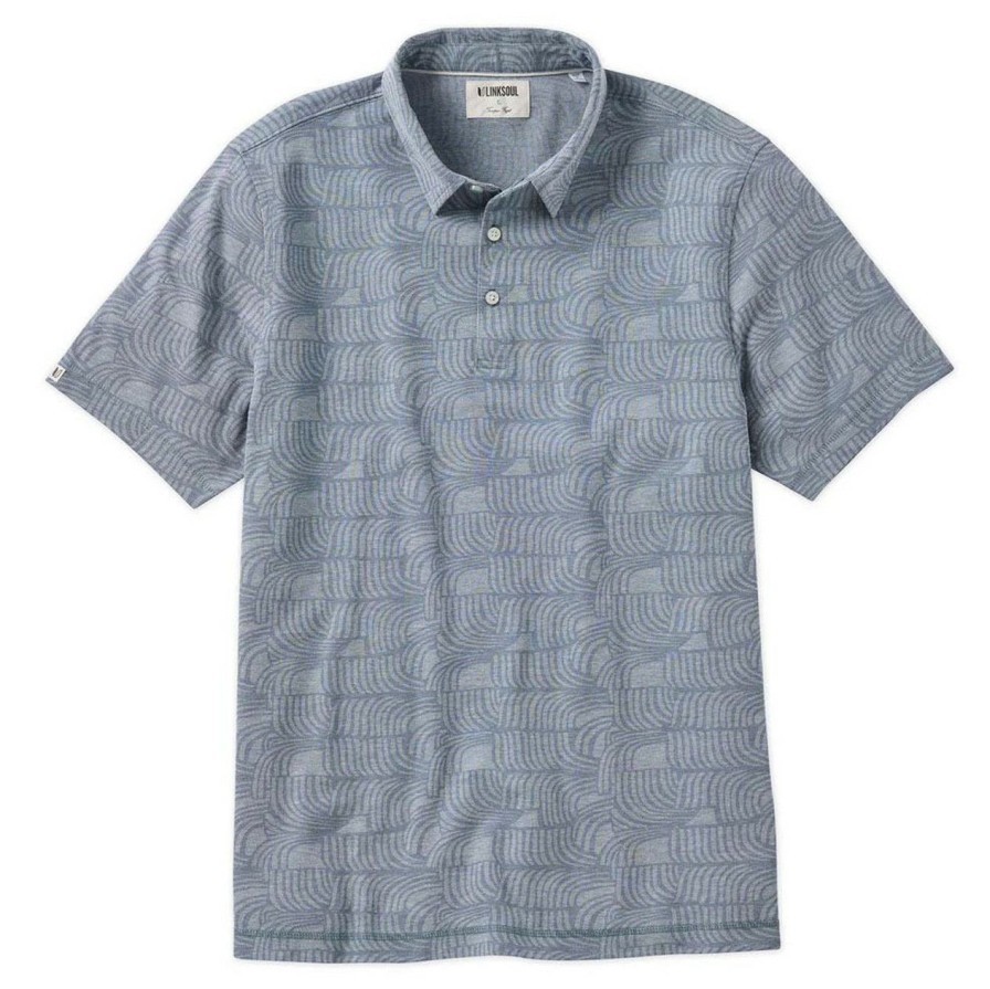 Apparel * | Linksoul Wave Print Oxford Polo River