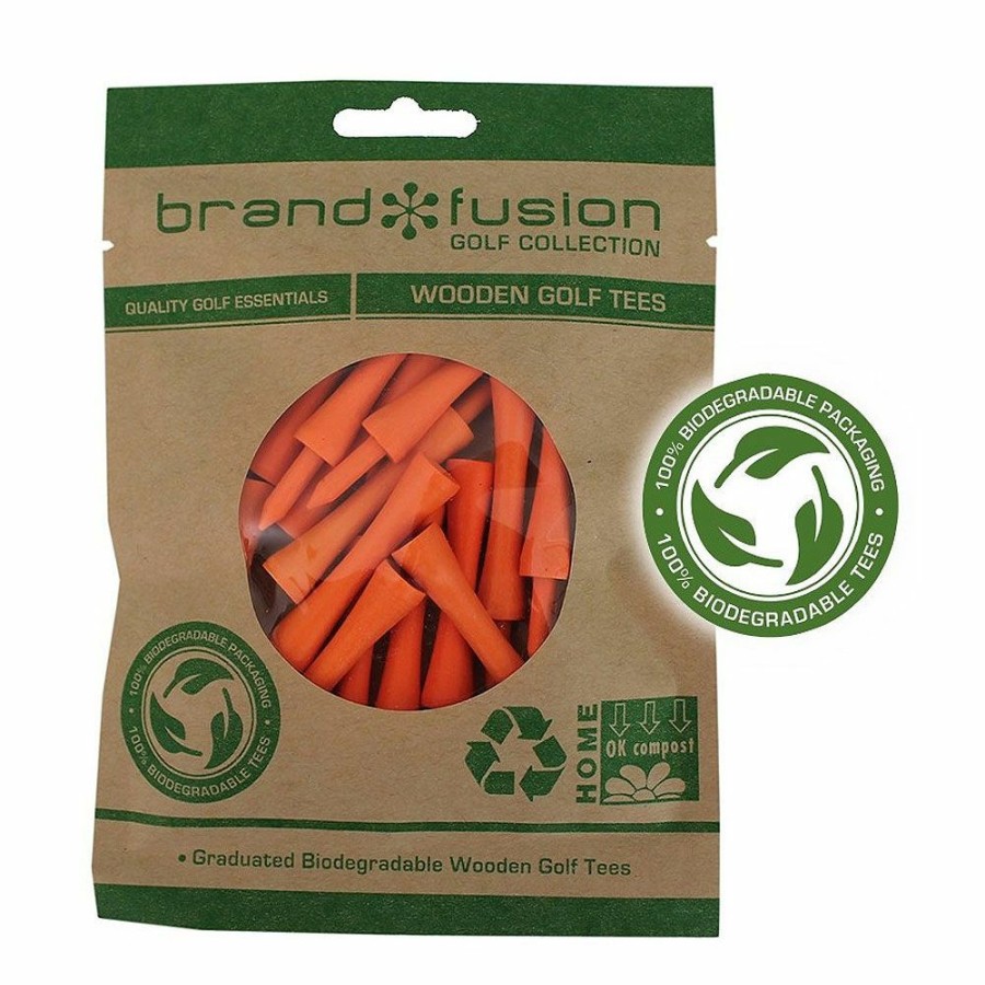 Golf Accessories * | Brand Fusion 67Mm Graduated Bio Wooden Golf Tees 15 Pack