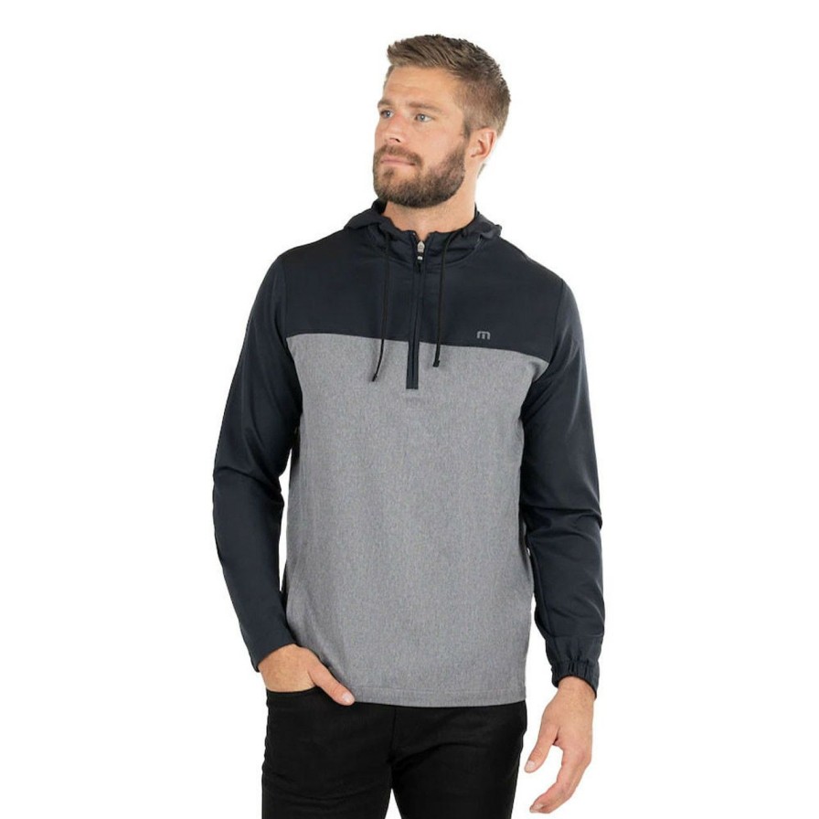 Apparel * | Travis Mathew Lantern Light Quarter Zip Hoodie Black