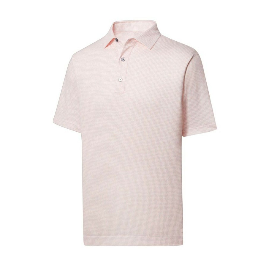 Apparel * | Footjoy Lisle Bead Chain Print Self Collar Polo