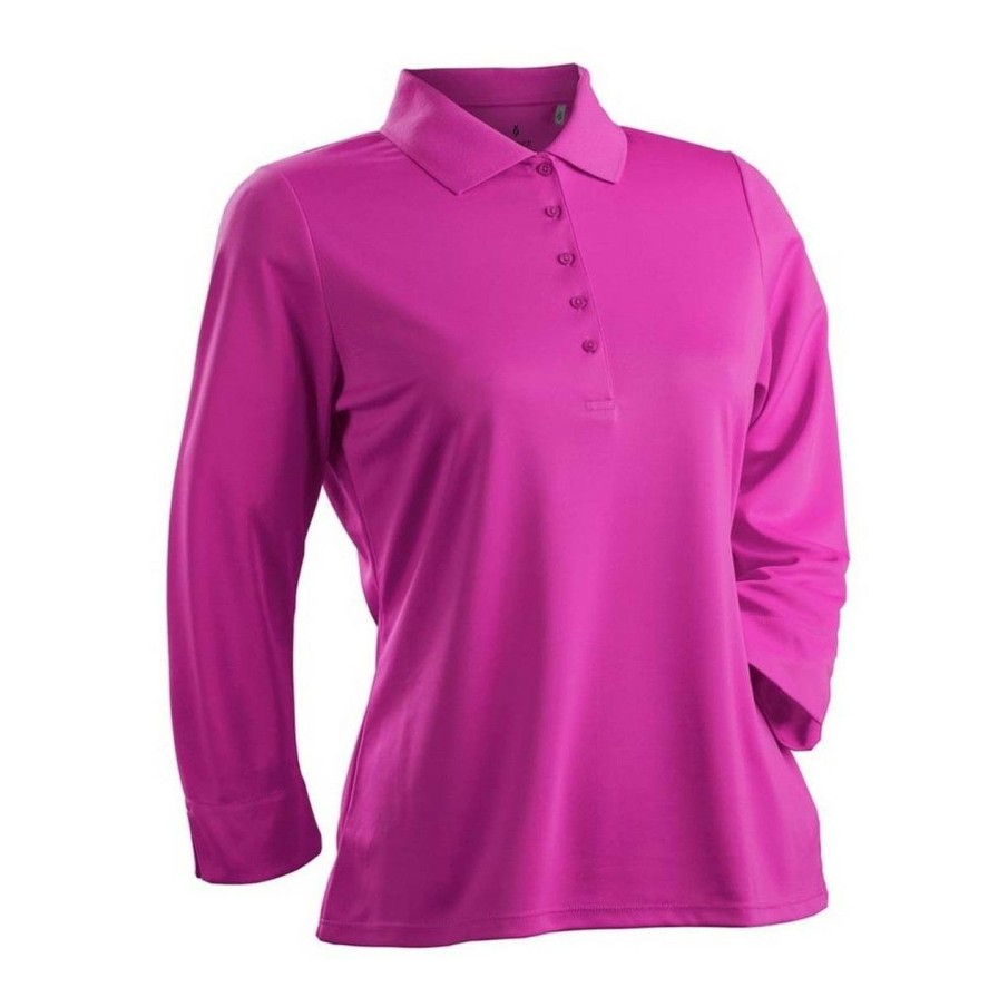 Apparel * | Nancy Lopez Luster 3/4 Sleeve Polo Plus Size