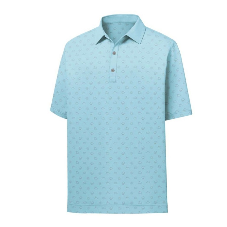 Apparel * | Footjoy Lisle Weather Print Self Collar Polo