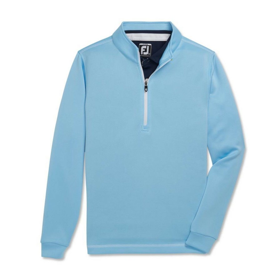 Apparel * | Footjoy Junior 1/2 Zip Midlayer With Contrast Stitch