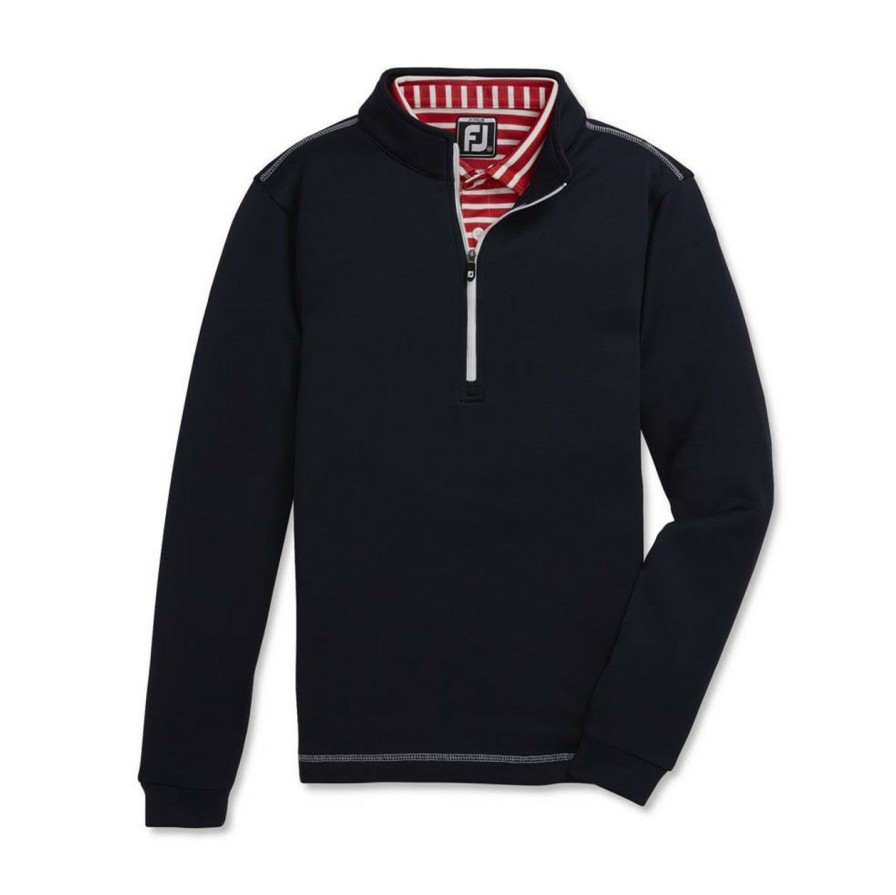 Apparel * | Footjoy Junior 1/2 Zip Midlayer With Contrast Stitch