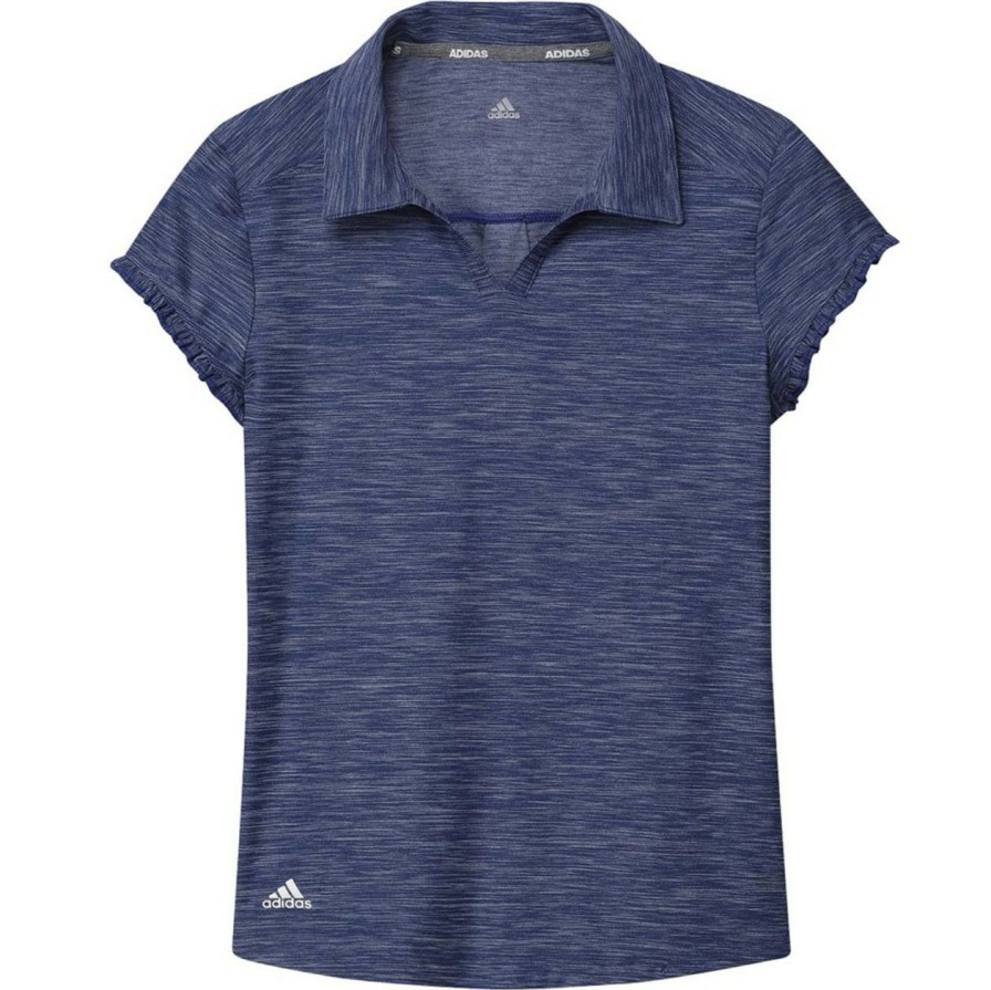 Apparel * | Adidas Junior Girls Spacedye Polo Dark Blue