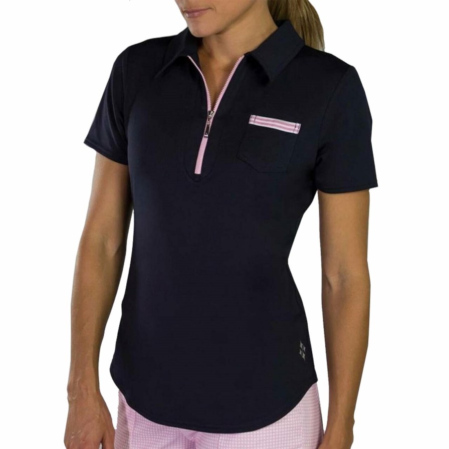 Apparel * | Jofit Grosgrain Pocket Polo Midnight