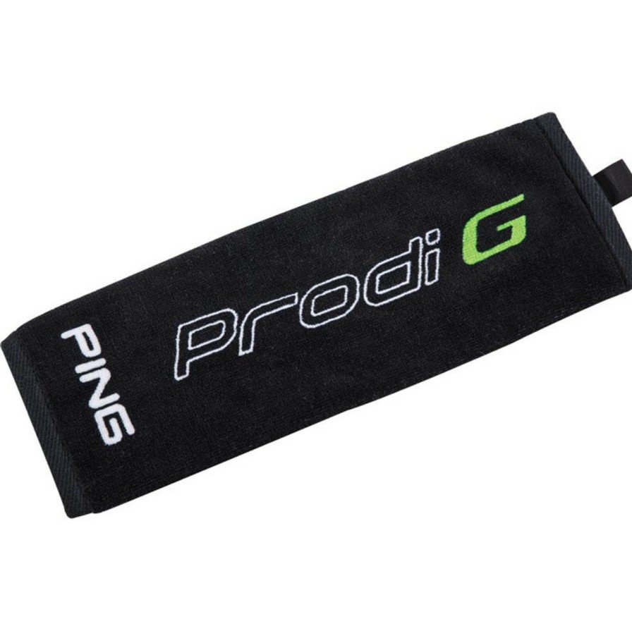 Apparel * | Ping Junior Tri-Fold Towel Black Electric Green