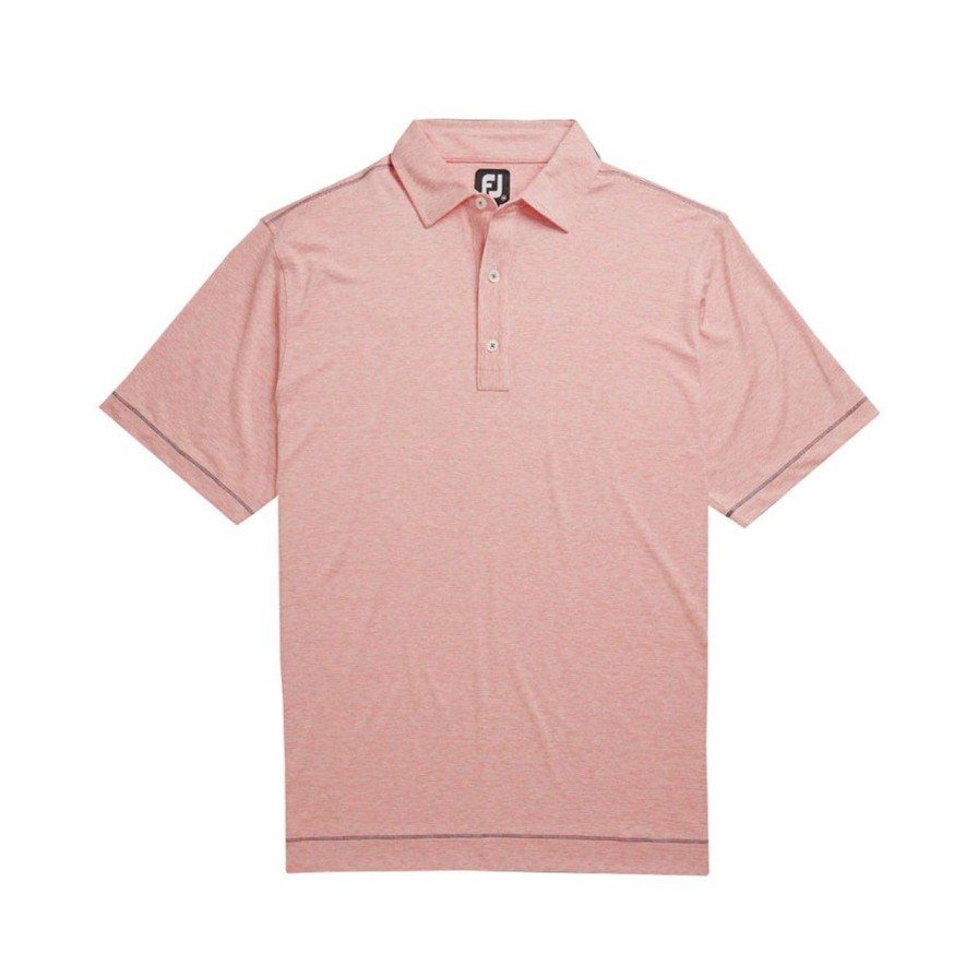 Apparel * | Footjoy Lisle Space Dye Microstripe Self Collar Polo