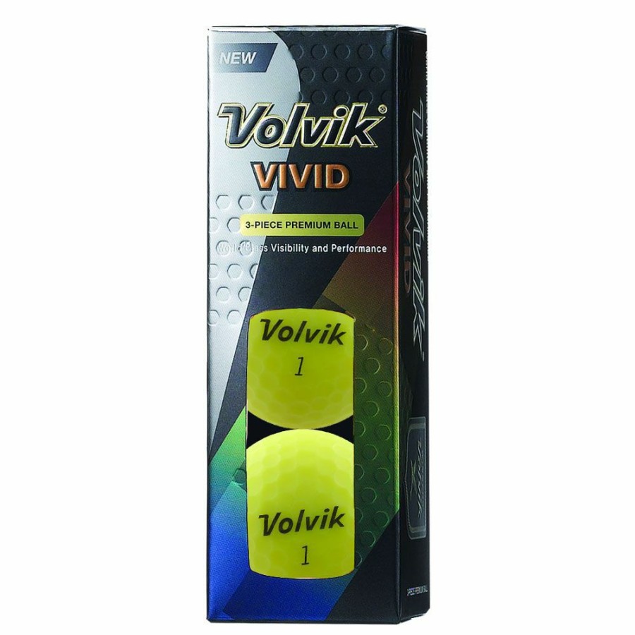 Golf Balls * | Volvik Vivid Yellow Golf Balls (Sleeve Of 3)