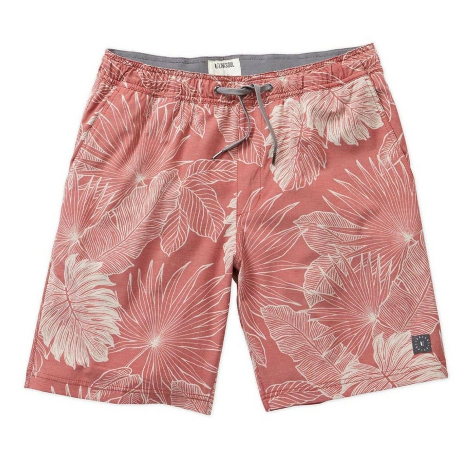 Apparel * | Linksoul Rustler Print Saturday Shorts Cayenne