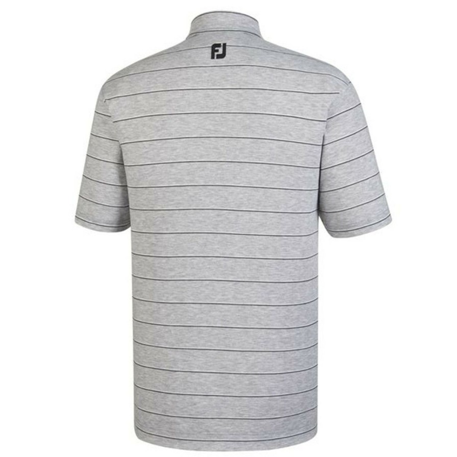 Apparel * | Footjoy Spun Poly Stripe Polo Self Collar Closeout Heather Grey