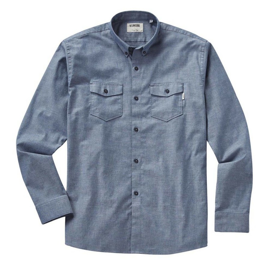 Apparel * | Linksoul The Redford Shirt Chambray Blue